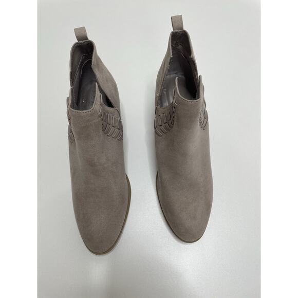 Qupid Booties Boots Taupe Women’s Size 7 Square Block Heel Cowgirl Rodeo Country - Picture 4 of 10